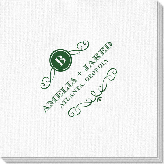 Initial Scroll Luxury Deville Napkins